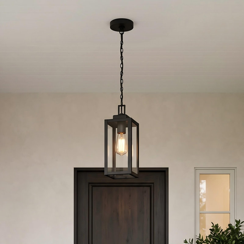 Luminaire suspendu d'extérieur réglable 54,4 po H 1 lumière avec fini noir mat, 1 culot E26, 12.9' H X 5' W X 5' D