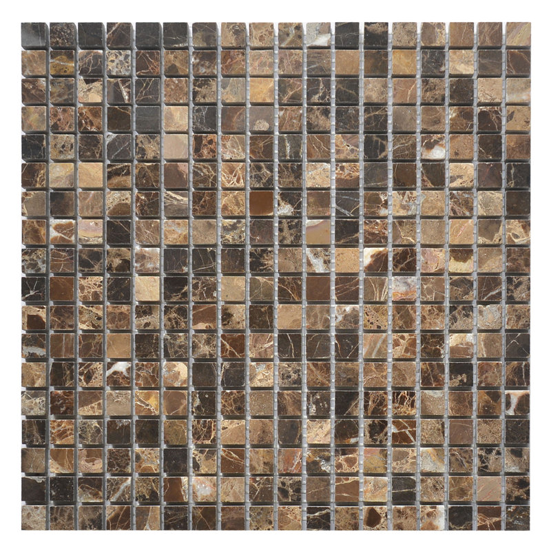 Carreau de mosaïque en marbre foncé 0,63 "x 0,63" Emperador