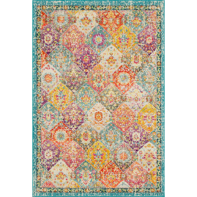 Tapis abstrait doré / vert Galyean, Rectangle 3 pi 3 po x 5 pi 3 po