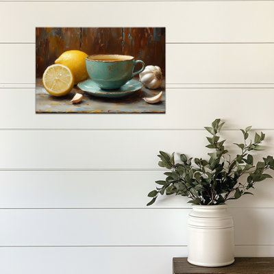 Lemon Wall Art, Fruit Art Canvas Wall Decor, Italian Kitchen Pictures for Wall, Vintage Mediterranean Wall Art Prints, Creative Lemon Poster Artwork for Kitchen Dining Room Decor Gift 12" × 16"