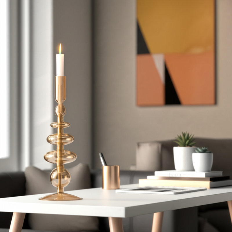 Candlestick Candle Holder, Gold