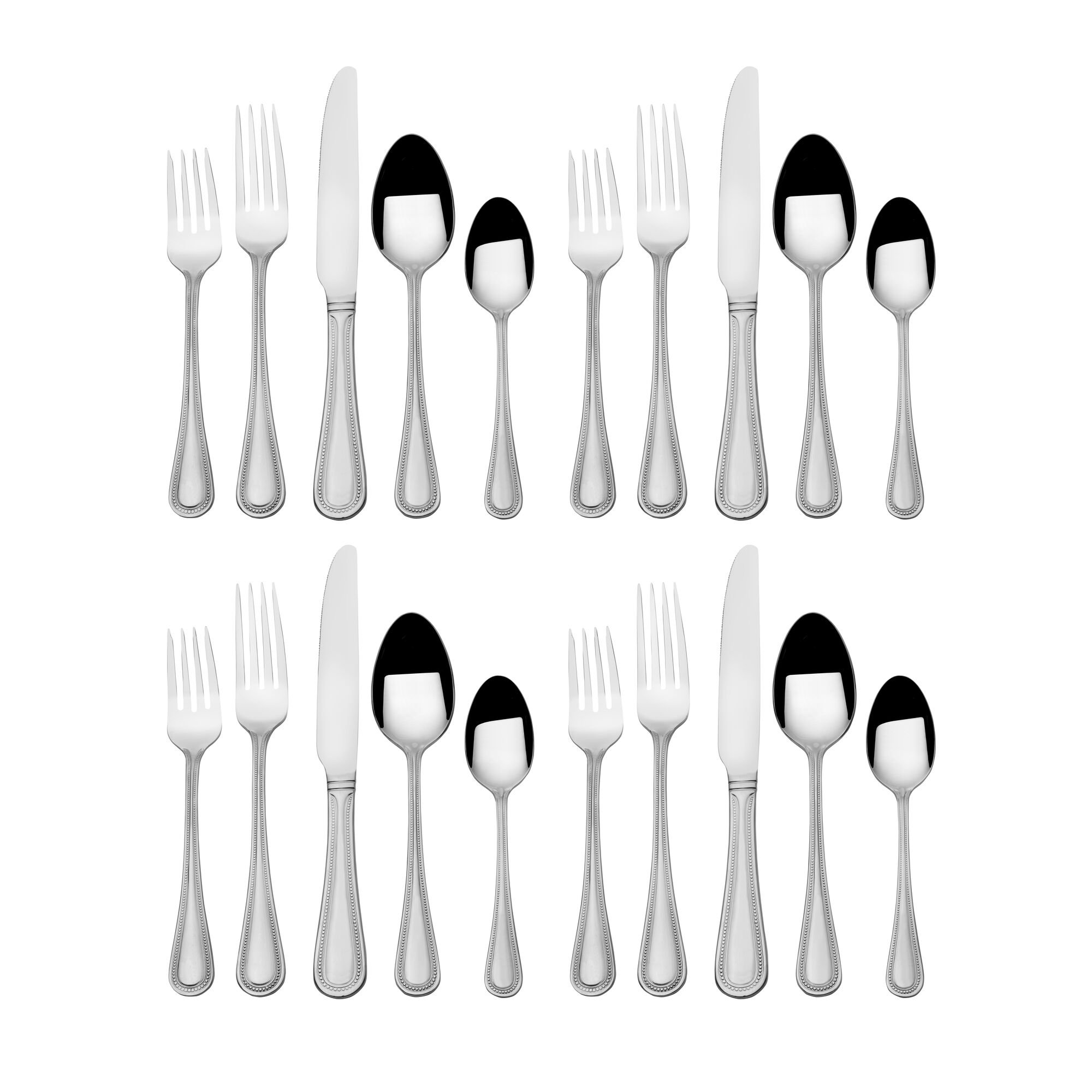 Wallace Continental Bead 20-Pc Flatware Set, Service For 4 & Reviews | Birch Lane