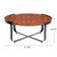 Table basse d'extérieur avec cadre en bois et métal, abat-jour, l 31,55 po, hauteur 14,07, ajout élégant avec finition, 23,87 lb, profondeur, idéale pour