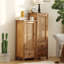 Console rectangulaire en bois massif brun-1062081457