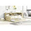 Lit de jour simple avec lit gigogne, armoires de rangement et ports USB-417674156