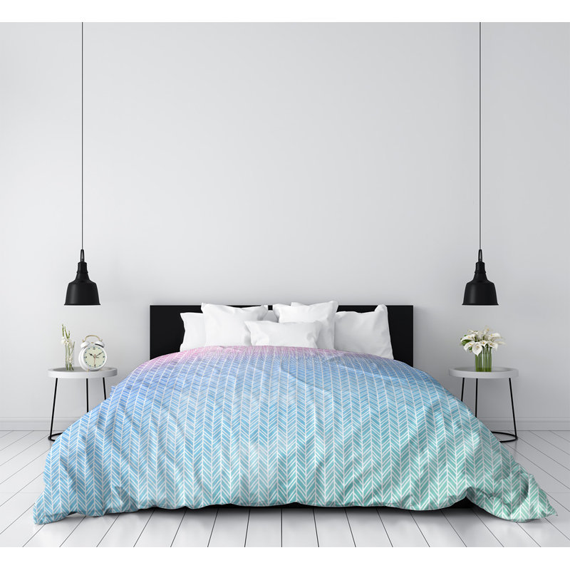 Housse de couette Katelyn Elizabeth, Housse de couette pour grand lit, Bleu / Rose / Vert