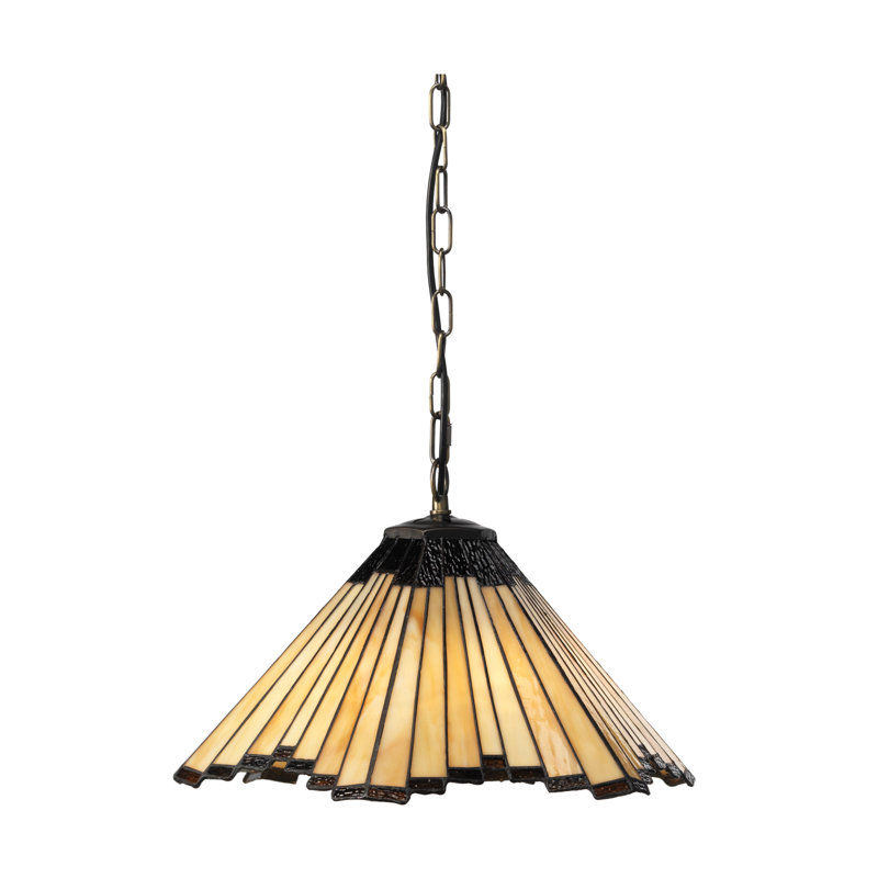 Eliel 1 - Light Beige/Amber Glass Cone Pendant