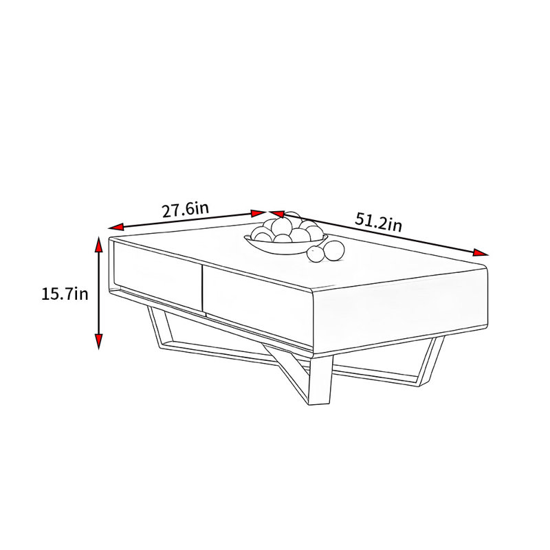 Table basse de style moderne et minimaliste, Brun