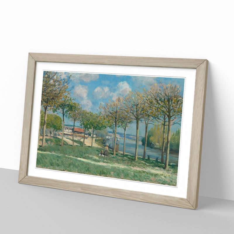 View of Marly from Coeur-Volant by Alfred Sisley - Picture Frame Painting, Oak, 27cm H x 36cm W x 2cm D