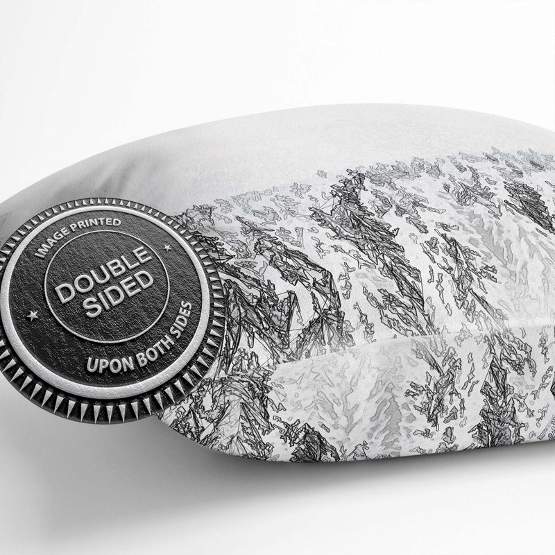 Winter Trees Cushion with Filling, 55cm H x 55cm W x 20cm D