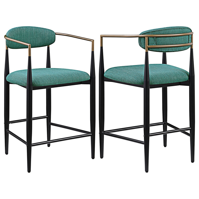 Upholstered Counter Chair (Set Of 2), Green