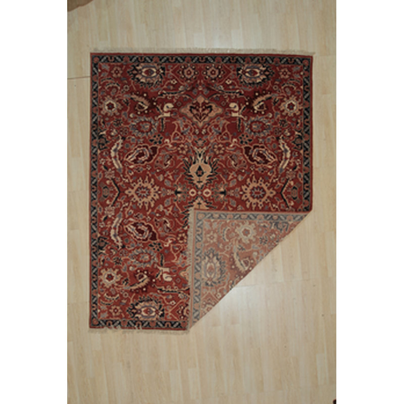 Tapis en laine noué à la main Lush Rustic Rust, Rectangle 6 pi x 9 pi