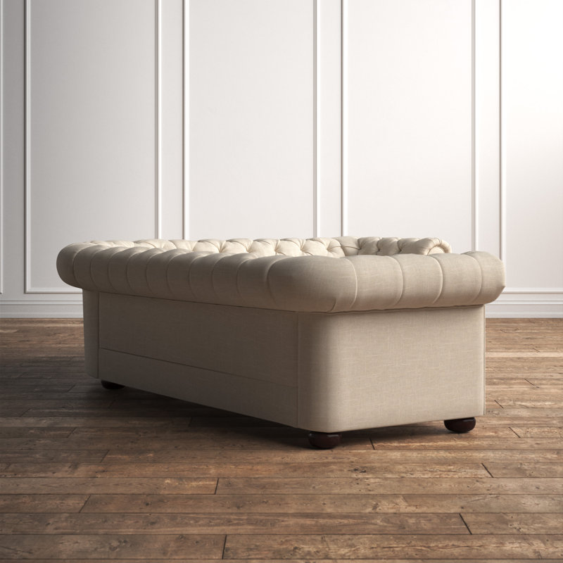 Huskins Upholstered L-Shaped Sectional, Heathered Beige Linen
