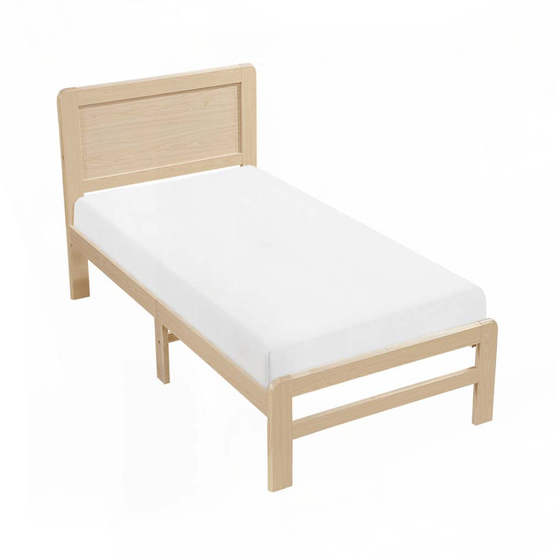 Lit plateforme en bois, Simple