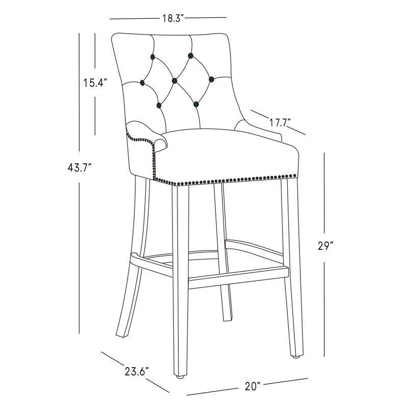 Wren Upholstered Counter Stool, Beige