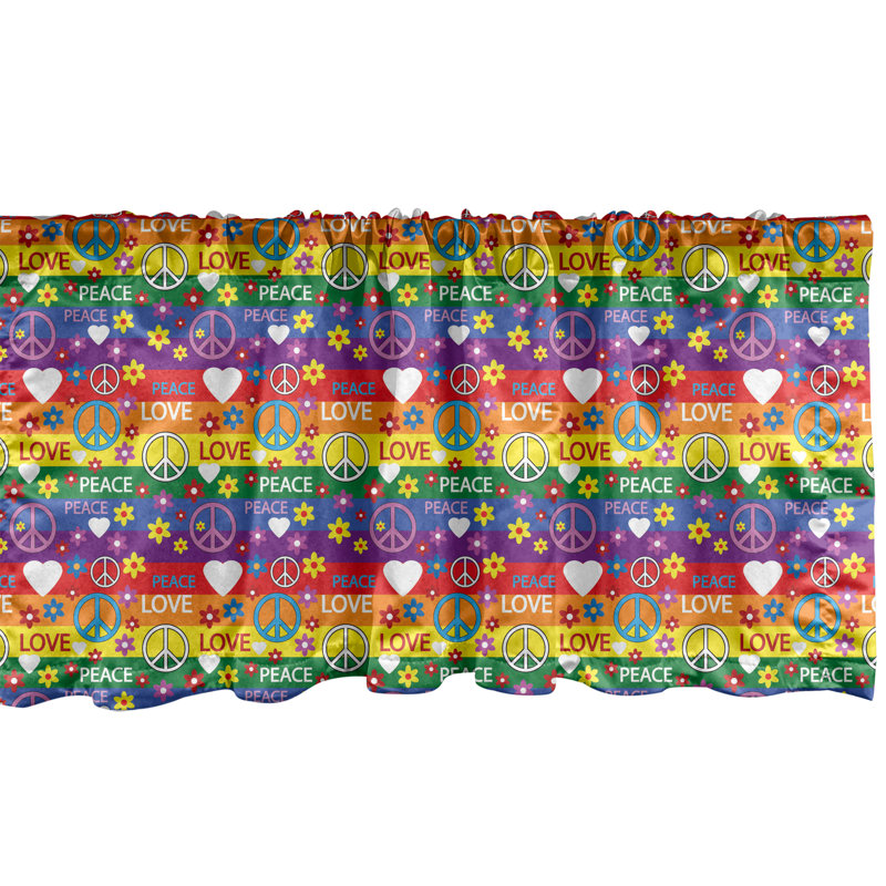Multicolore cantonnière Ambesonne Hippie, L 42 po x L 12 po