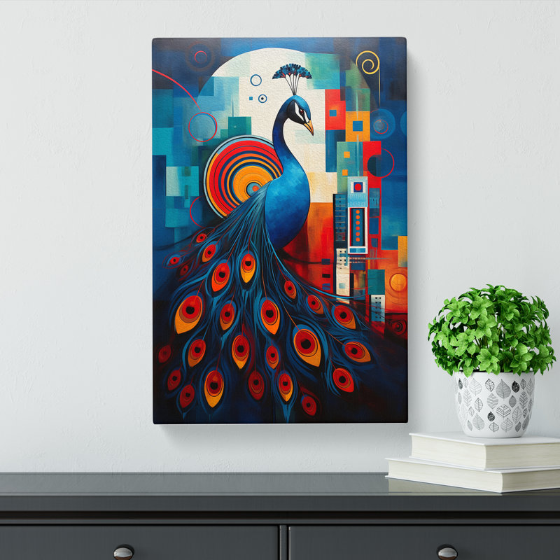 Peacock Constructivism No.2 - Wrapped Canvas, 76cm H x 50cm W x 3cm D