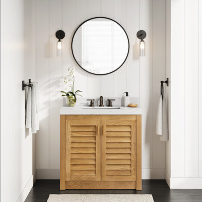 Meuble-lavabo simple en bois massif Stonehaven