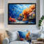 Art mural bleu brun grande barrière de corail II - corail-926794418-963493934