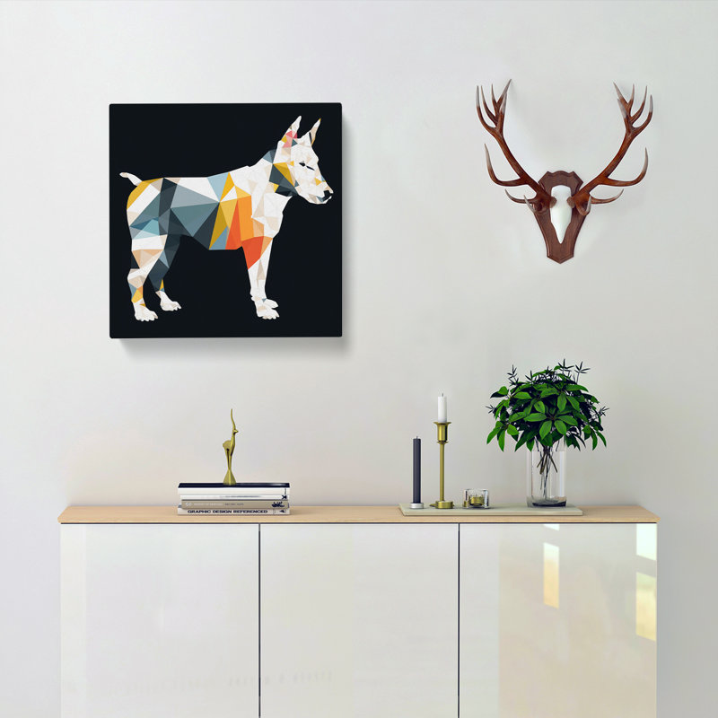 English Bull Terrier Bauhaus - Wrapped Canvas, 35cm H x 35cm W x 3cm D