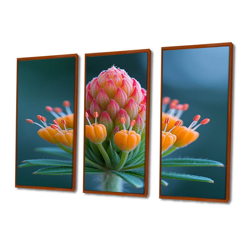 Roark - ensemble de reproductions d'art mural fleurs, Cadre flottant brun, H 32 po x l 48 po x P 1 po