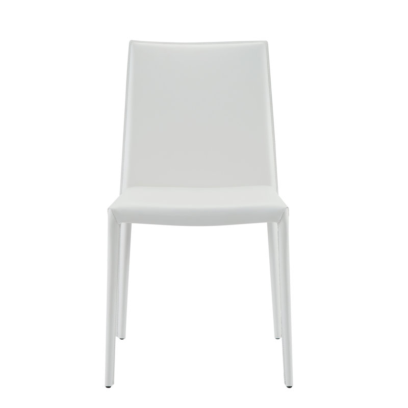 Kurland Sperazza Leather Upholstered Dining Chair, White