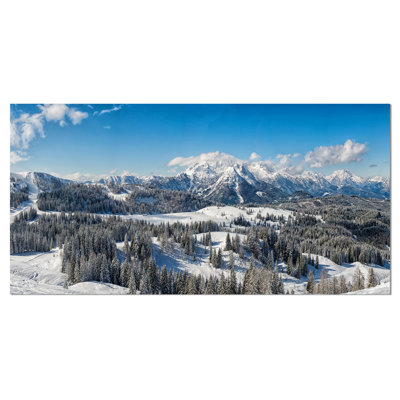 Alpes autrichiennes, paysage d'hiver - reproduction de photo sur toile tendue