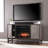 Lucely 149'' W Brown/Antique Silver Electric Fireplace