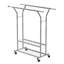 Portant à vêtements réglable de 57,8 à 67,9 po, 2 tringles de suspension et 2 tablettes de rangement, support à vêtements en acier au carbone d'une capacité de 264 lb