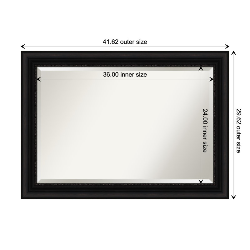 Warren Wall Mirror, Black, 29.5" x 41.5"