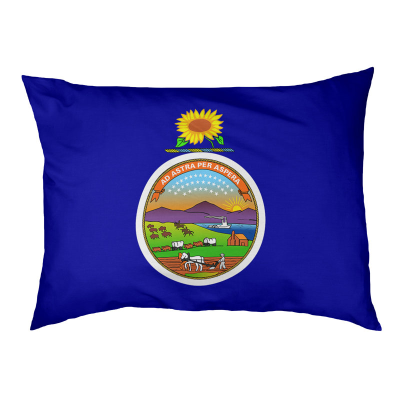 Coussin stylisé kansas flag Burien, L 32,5 po x l 42,5 po, Noir