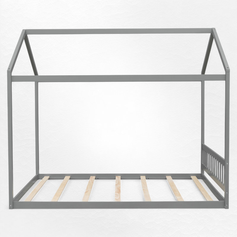 Queen Size House-Shaped Canopy Bed, Gray