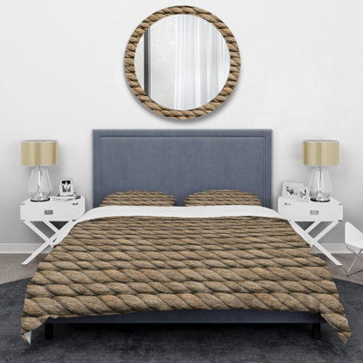 Hemp Rope - Lake House Abstract Duvet Cover Set - Microfiber Polyester