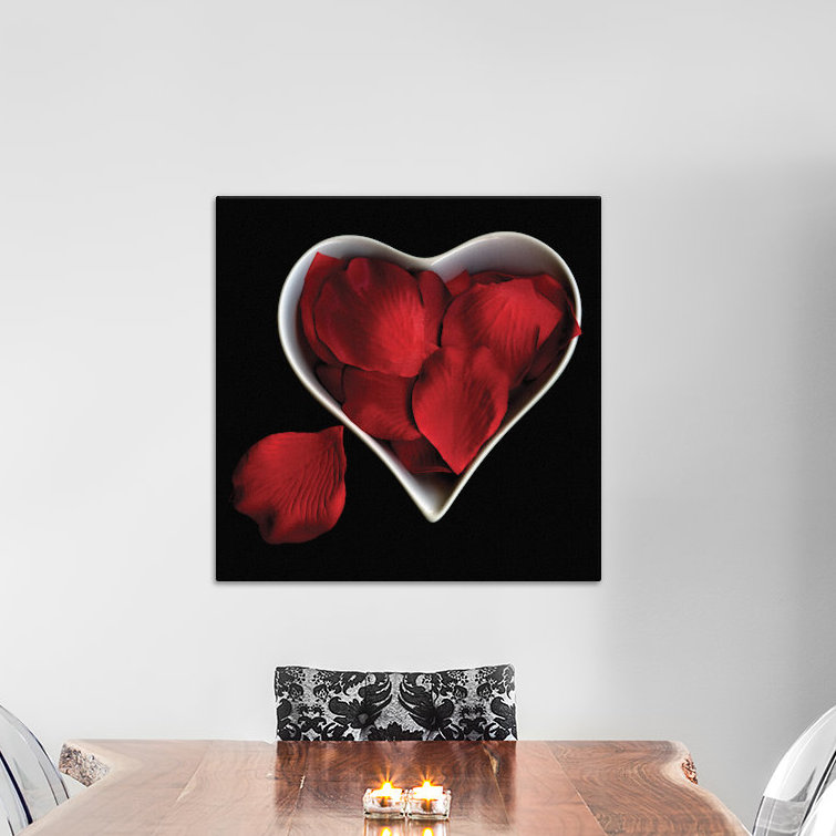 " Love Overflowing " by Magda Indigo, 18" H x 18" W x 1.5" D, Black Framed Canvas, No Matte