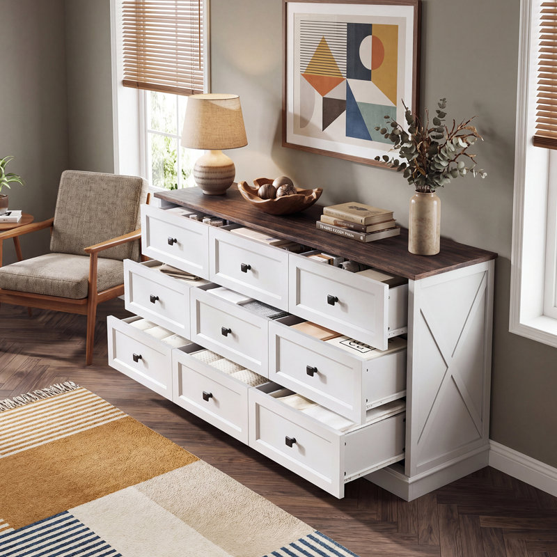 59 " W 9 - Drawer Dresser, White