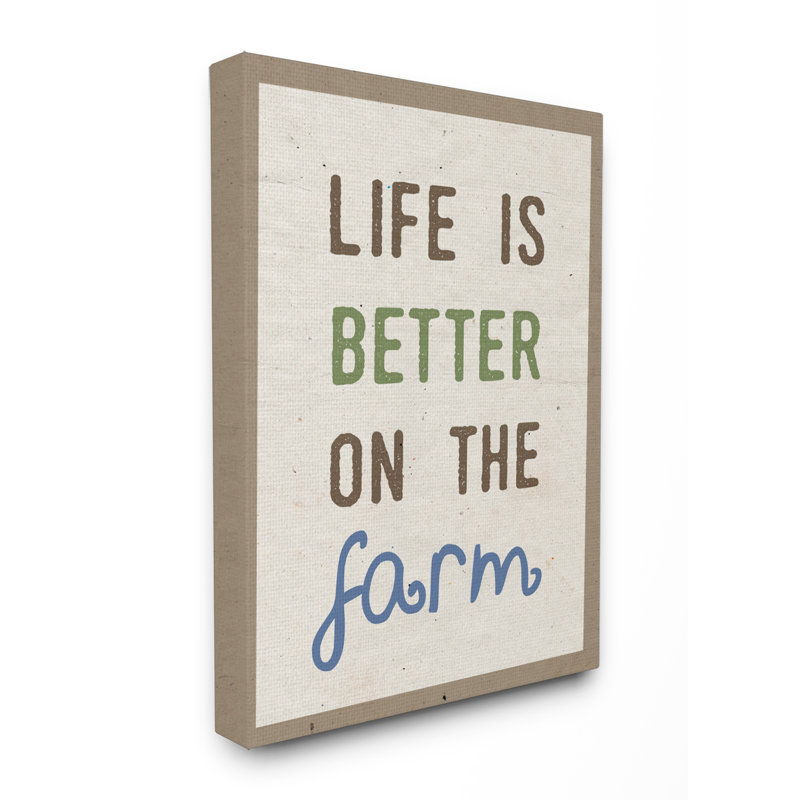 Reproduction d’art sur toile, "Life is better on the Farm", Toile tendue, H 20 po x l 16 po