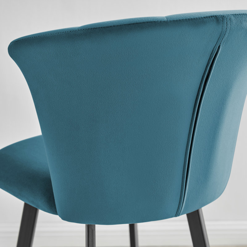 Tabouret de bar Juno, Noir, Bleu