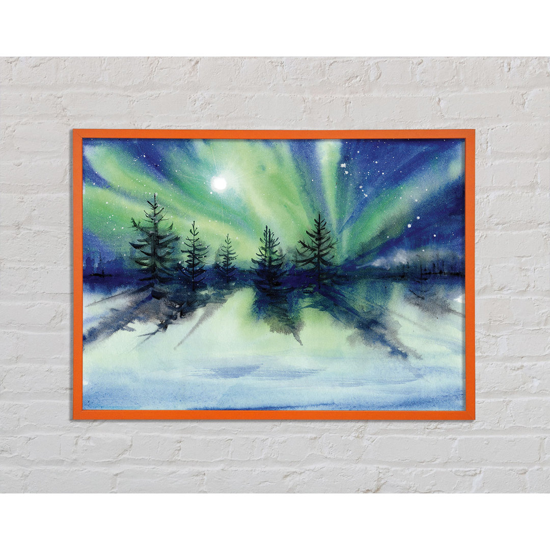 Northern Light Moon Burst - Einzelner Bilderrahmen Kunstdrucke