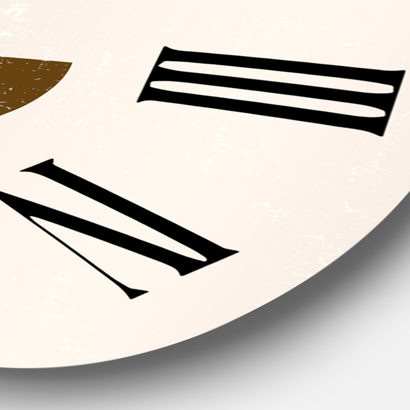 Abstrait soleil et lune dans des tons de terre - horloge murale moderne, Grand