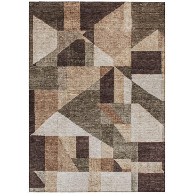 Machine Washable Indoor/Outdoor Earleville ACN2365 Geometric Rug, Rectangle 8' x 10'