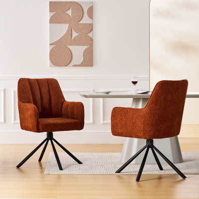360°Swivel Fabric 1Er Set Dining Chair With Metal Legs,Upholstered Accent Tub Armchair,Green