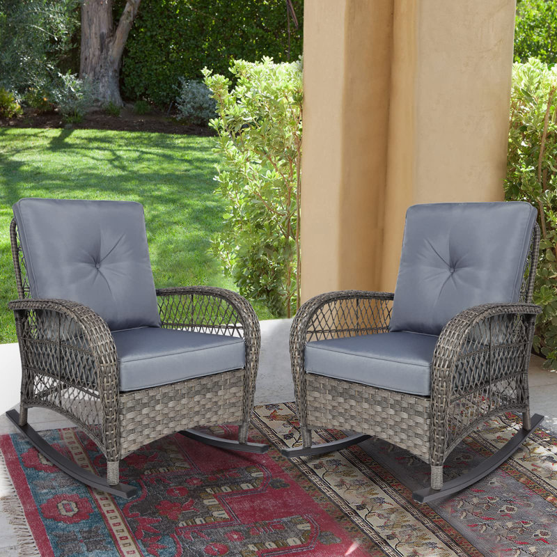 Chaise berçante 2 pièces Dayhsaun, Gris / Gris