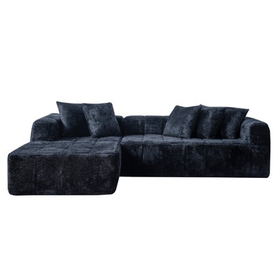 107.9"Cloud Modular Sectional Sofa Couch With L-Shape Chaise,Modern Minimalist Upholstered Couches For Living Room Bedroom,Deep Seat Corner Couch