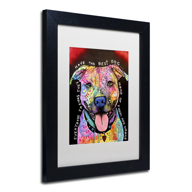 « best dog », impression, H 14 po x l 11 po x P 0,5 po, Blanc, Cadre noir