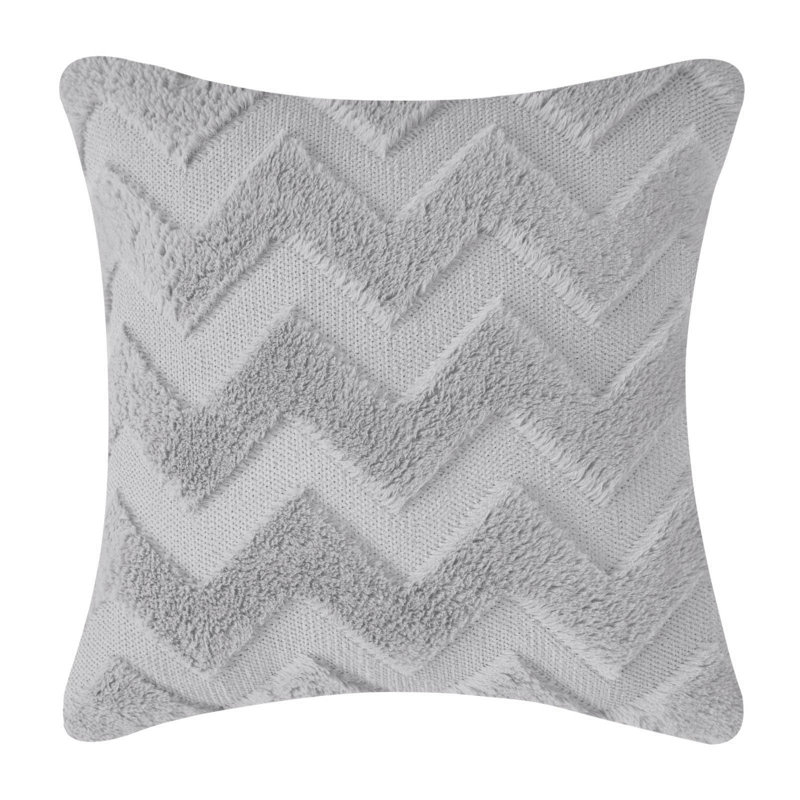 Coussin décoratif en fausse fourrure, gris
