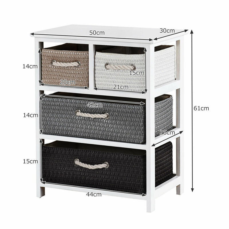 Jannie 50 cm W Solid Wood Bedside Table