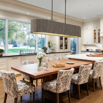 Mid-Century Modern Wood Kitchen Island Pendant