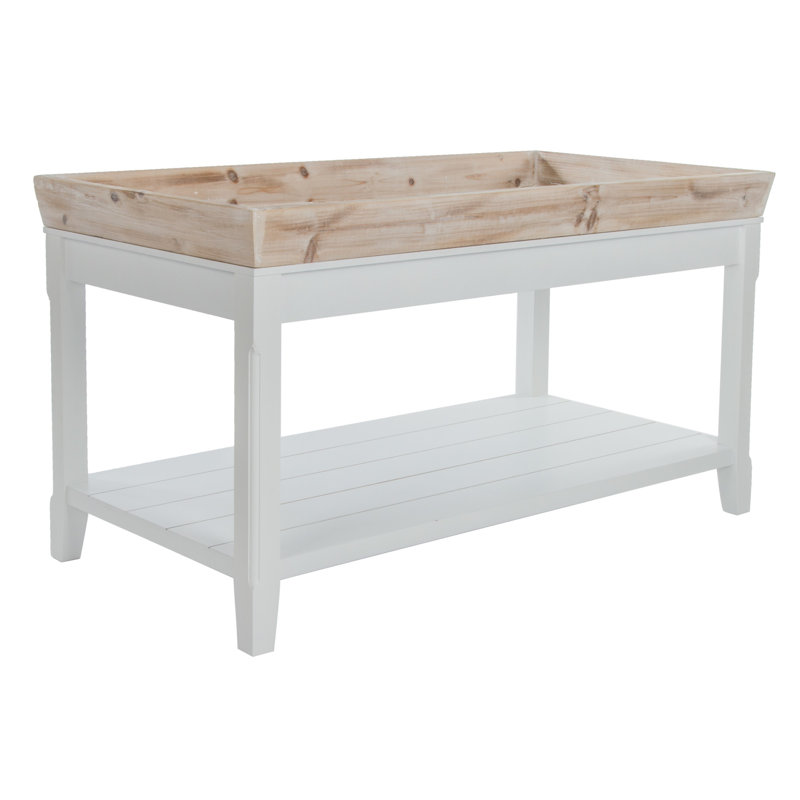 Riviera Trestle Coffee Table with Storage, With FSC