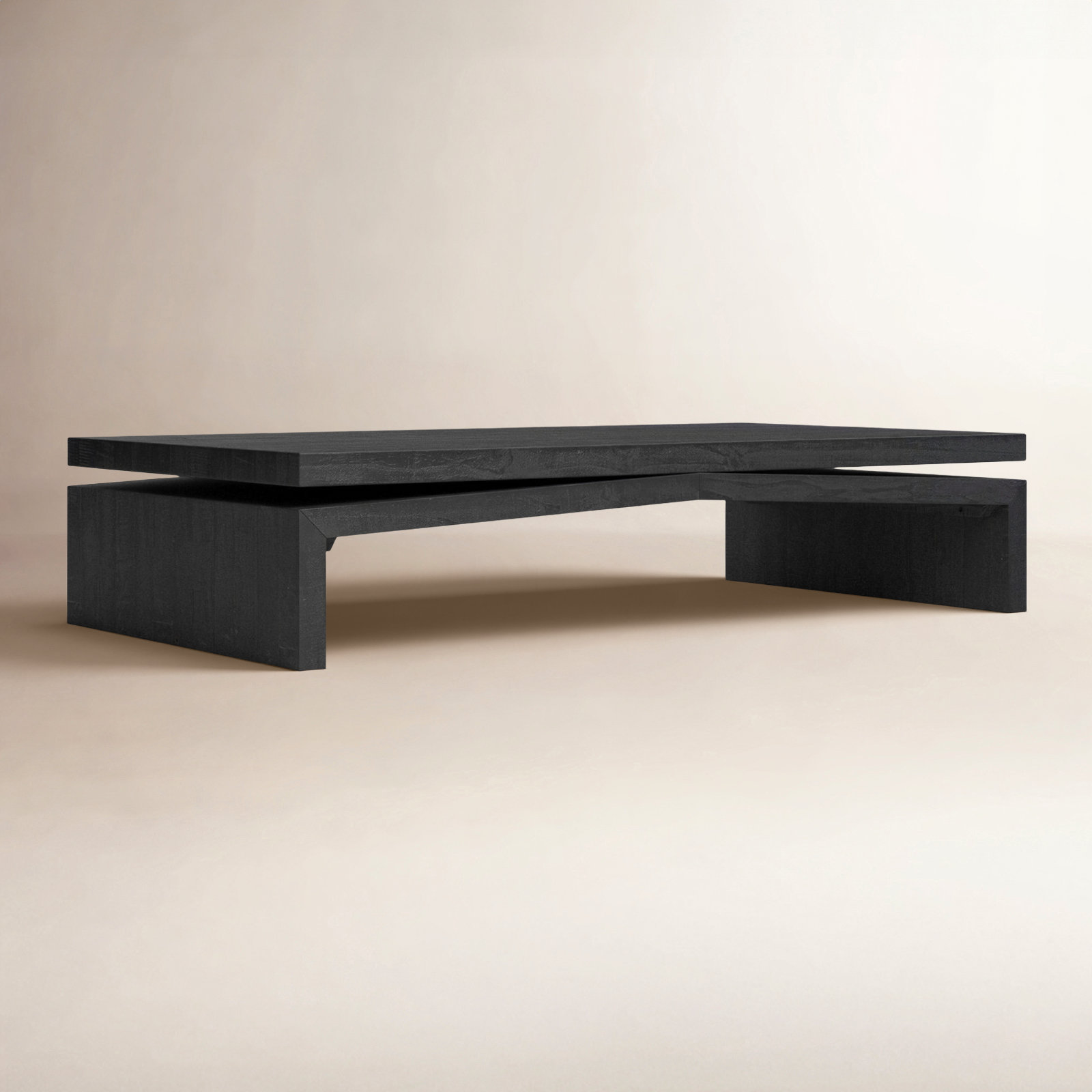 Henn Coffee Table, Aged Black Pine