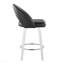Tabouret de comptoir à hauteur fixe avec pivot en bois blanc et similicuir noir avec repose-pieds rond chromé - ensemble de 2-132452738-132452736